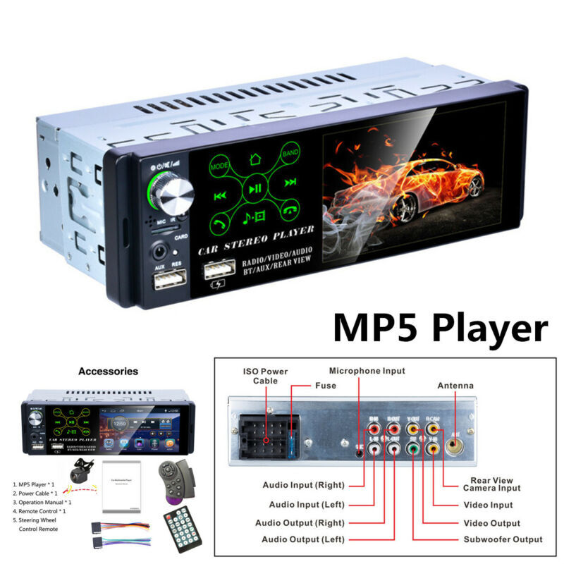 4.1-inch touchscreen car Bluetooth AM/FM radio player + for smart dynamic camera n