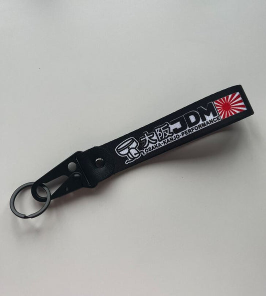 Car keychain/key ring with lanyard, car accessories, Osaka black for Mazda