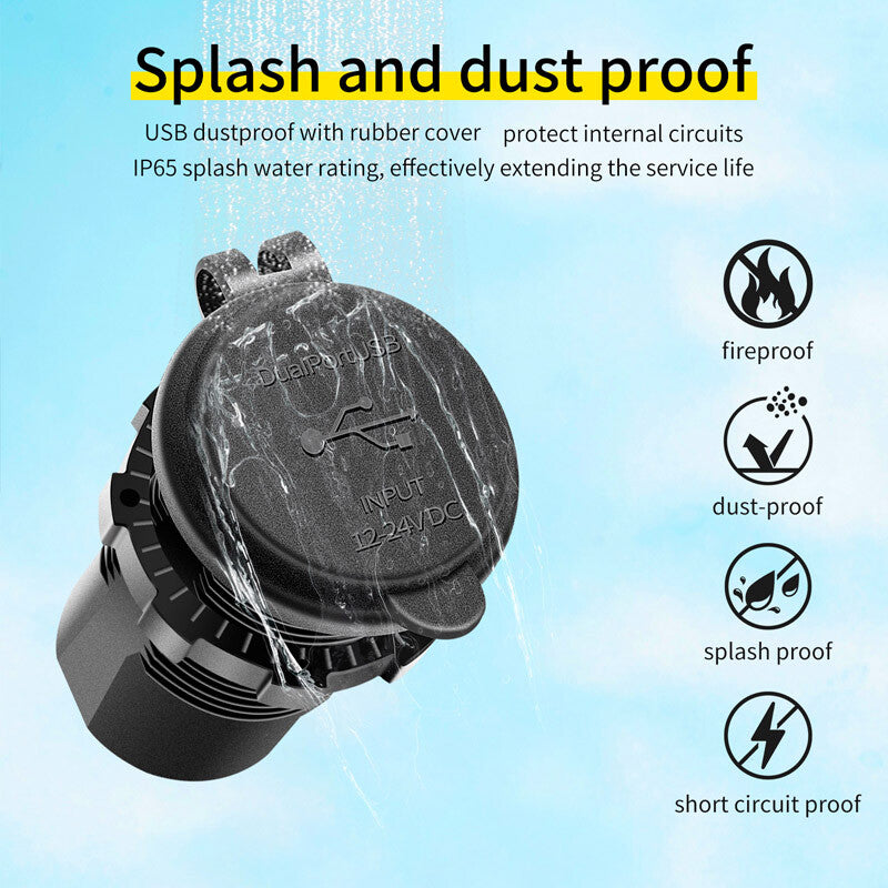 60W QC4.0 PD Type-C Fast Charging 3.0 USB Charger Socket 12V/24V Car Power Socket n
