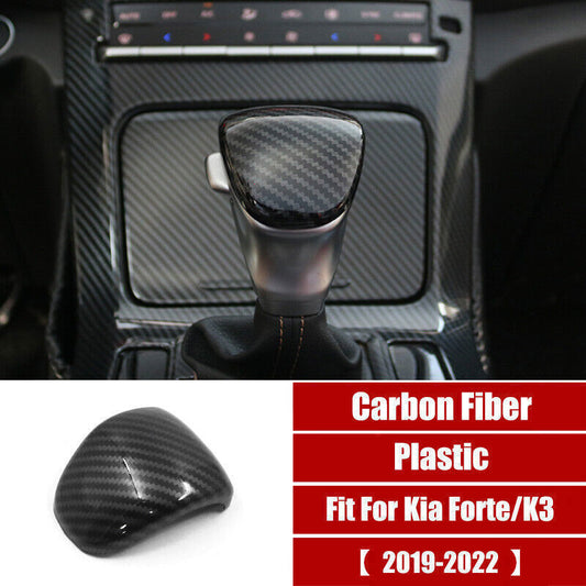 for Kia Forte K3 2019-23 Carbon Fiber Look Gear Shift Knob Sticker Cover Trim 1P