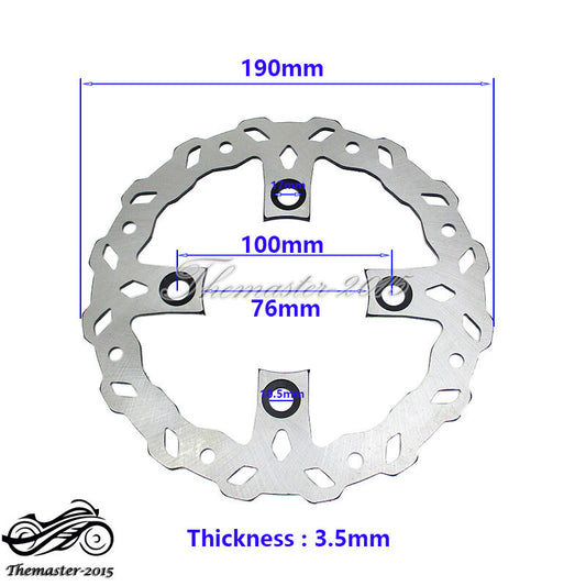 190mm Brake Disc Rotor For Pit Dirt Bike 110cc 125cc 150cc SSR CRF Atomic DHZ Q