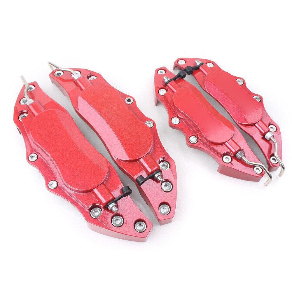 Car 3DStyle Metal Brake Caliper Covers Universal Front Rear 2 Medium+2 Small Red Q