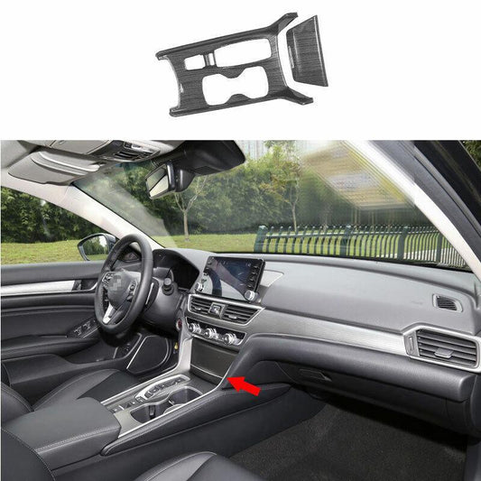 Black Wood Grain Inner Console Gear Shift Trim for Honda Accord 2018-2020 Hybrid