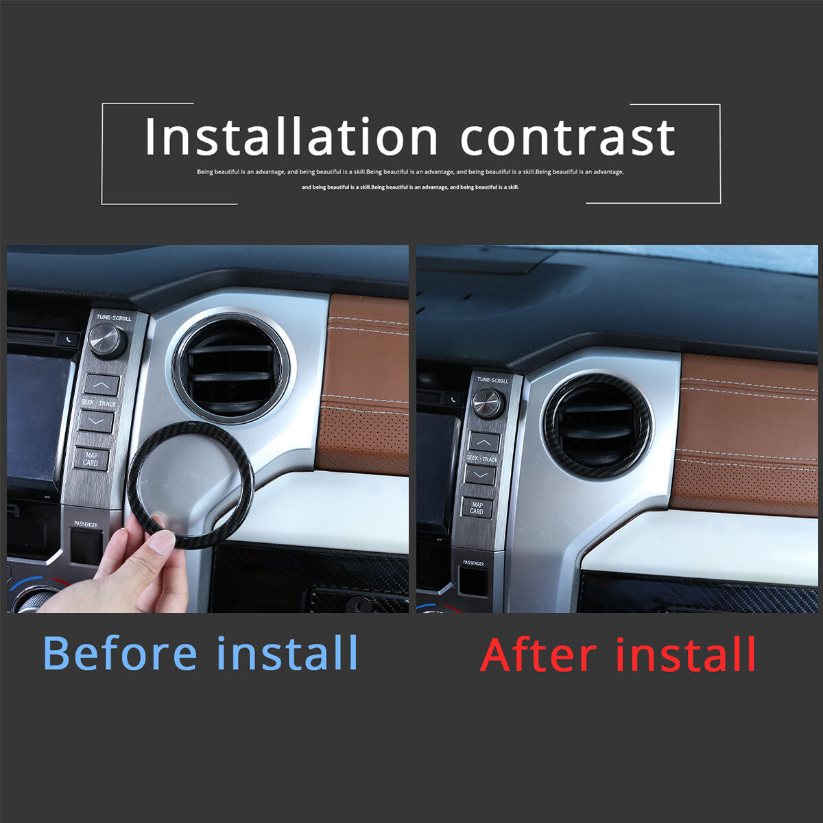 Suitable for -a Tundra 14-21 carbon fiber ABS air conditioner socket ring cover decoration - n