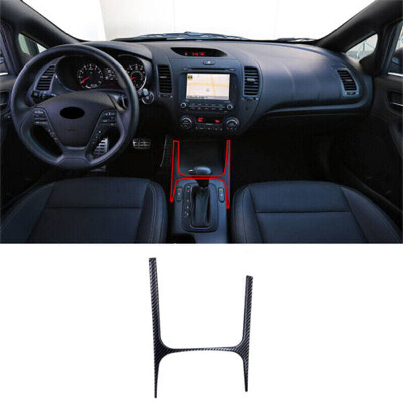 for Kia Forte 2014-2018 Carbon Fiber Vinyl Center Console Gear Shift Strip Decor