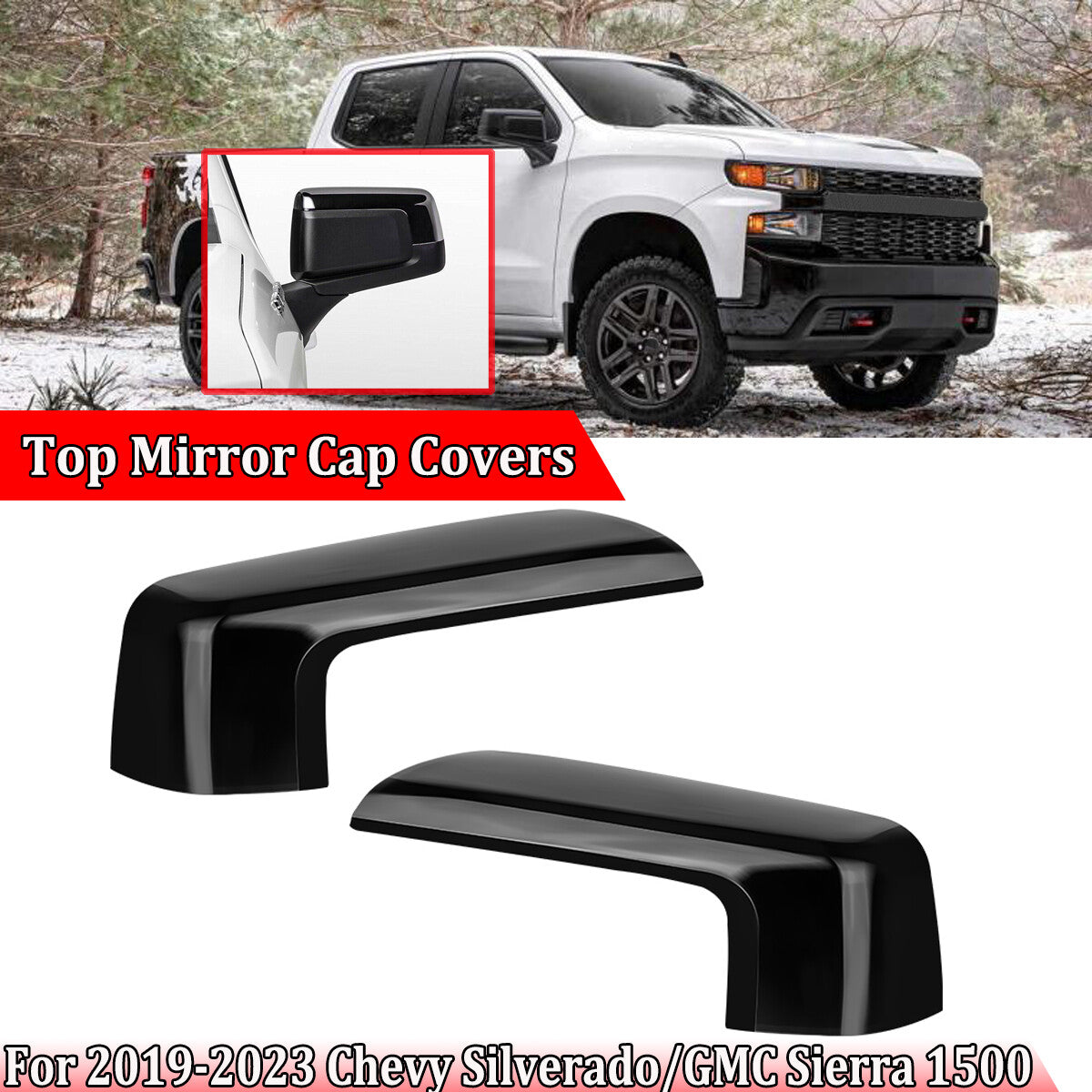 Top half-door mirror cover for 2019-2023 for Chevrolet Silverado/Gimci¨¦t¨¦ for Sierra 1500