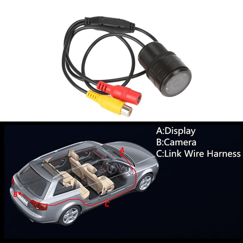 28mm car backup camera, rearview mirror camera, infrared night vision, 12V, 170° angle - n