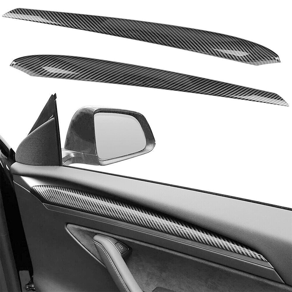 Carbon Fiber Dashboard Cover+Front Door Panel Armrest Cover for Tesla for Model 3 /Y Q