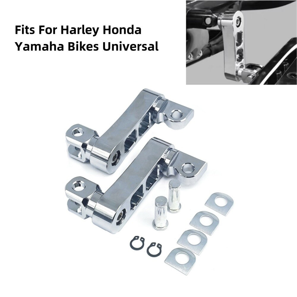 Chrome Foot Pegs Mount Peg Clamp Extensions Bracket for Harley Sportster Dyna