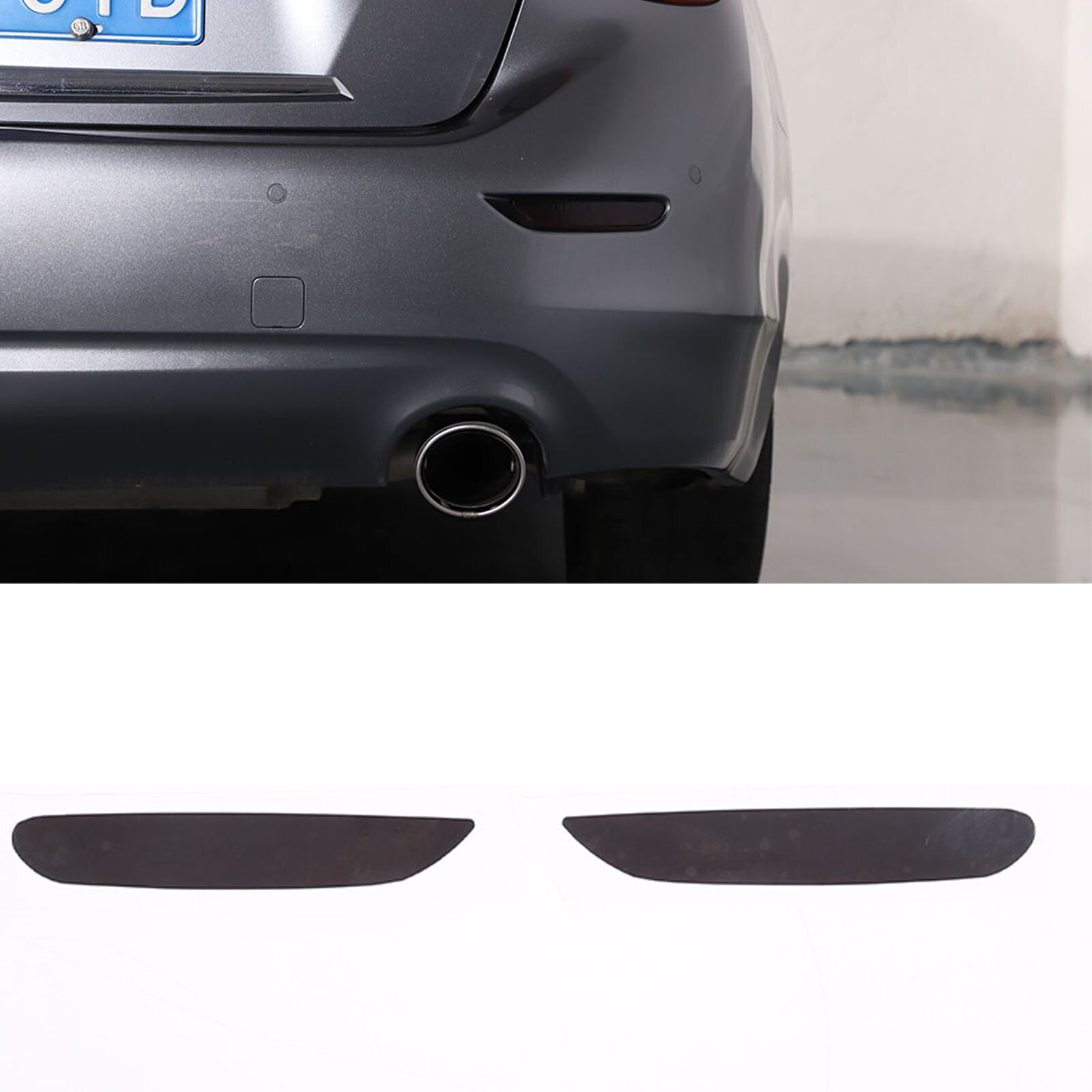Smoked reflector markings covered with pre-cut vinyl suitable for 2014-22 for Infiniti Q50 Q50S