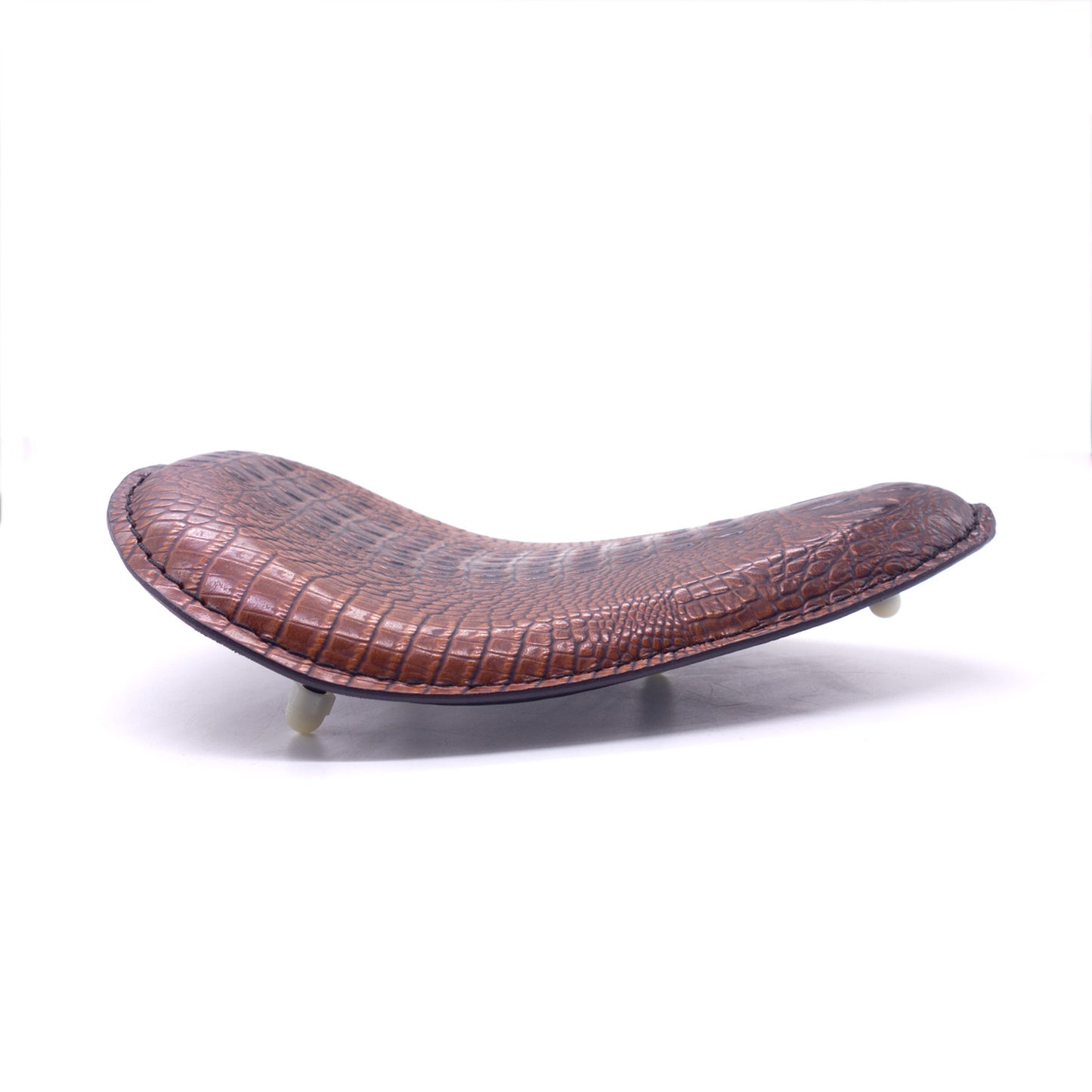 Brown Crocodile PU Leather Solo Drive for Seat for Harley Chopper Bobber Custom Q