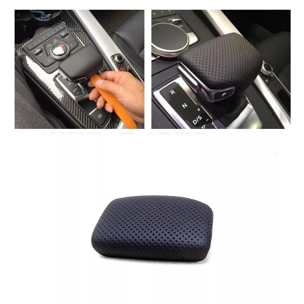 Perforated Leather Gear Shift Knob Cover for Audi 2017-2022 A4/S4/A5/S5/RS4/RS5 n