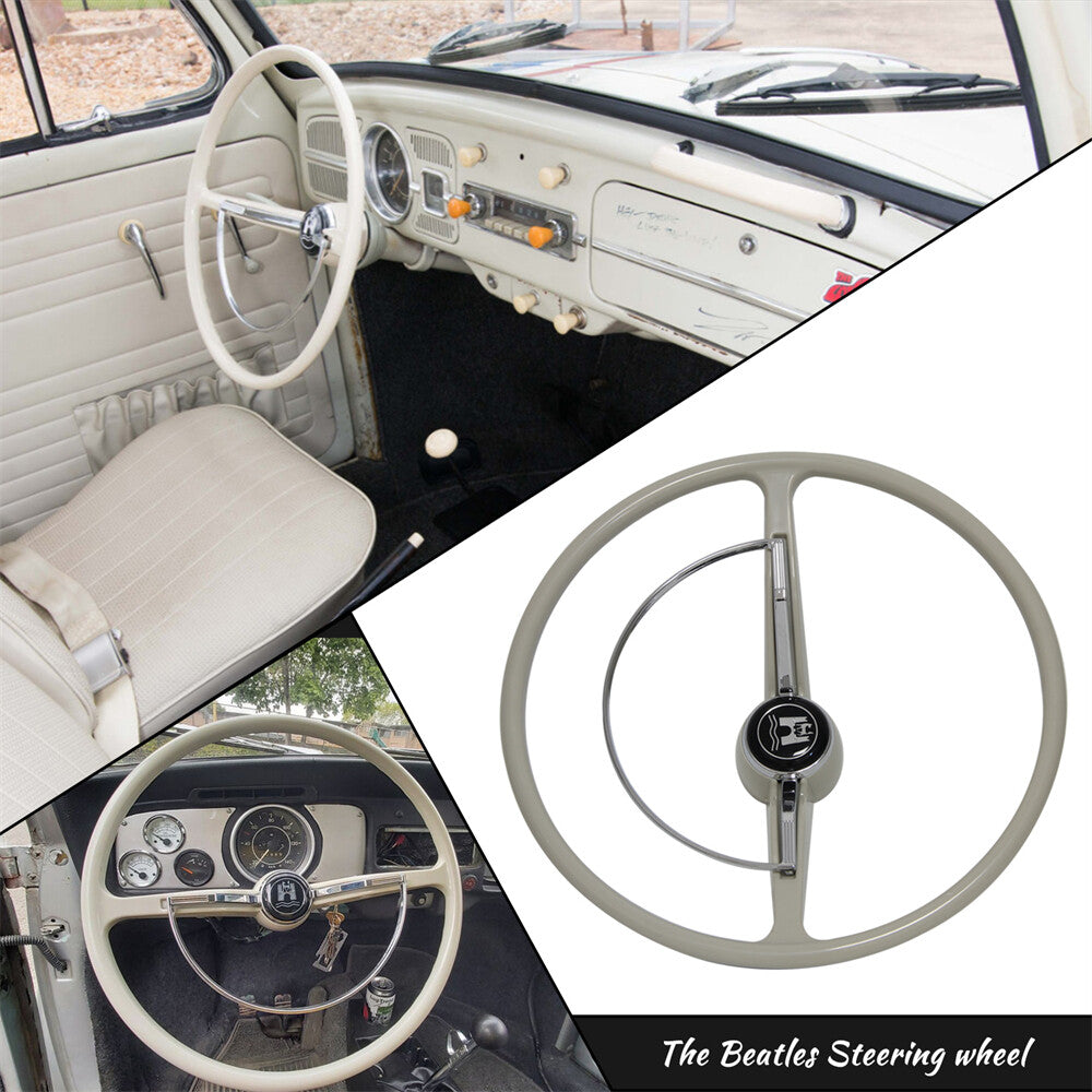 Steering Wheel with Horn Button Ring For 1962-1971 for Volkswagen Models Gray