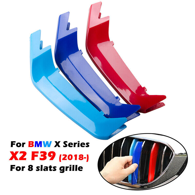 M Color 8 BARS Car Front Kidney Grille Barbecue Clip for X2 F39 2018-2023 n