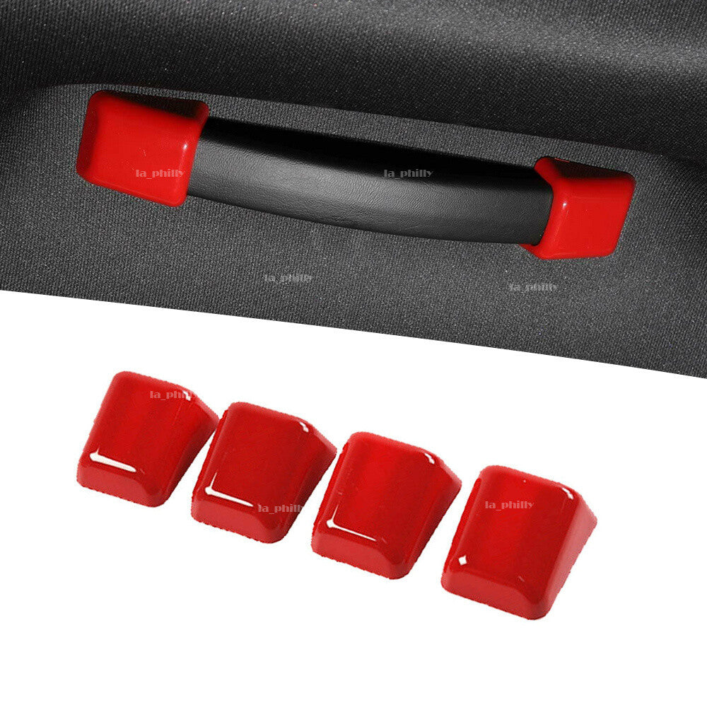 4xInterior Roof Top Grab Handle Decoration Cover Trim for Dodge for Challenger 15-19