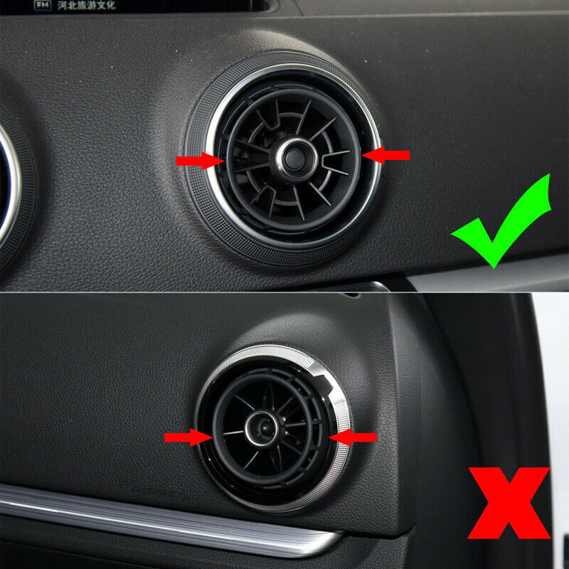 Carbon Fiber Color Front Air Vents Frame Circles Cover for Audi A3 8V 2013-2019