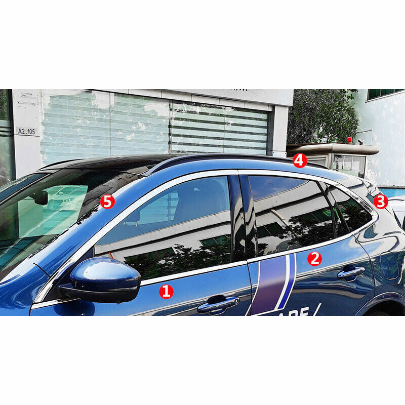 10P Chrome Steel Window Strip Sill Molding Cover Trim for Ford Escape Kuga 20-21