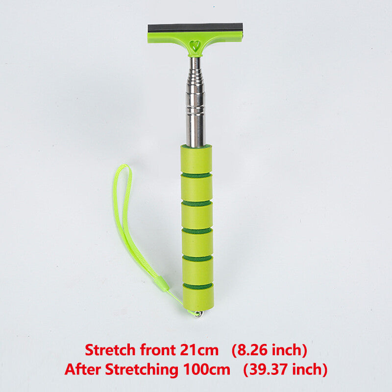 1Pc Telescopic Car Wiper Side Rearview Mirror Squeegee Water Removal Tool Green Q