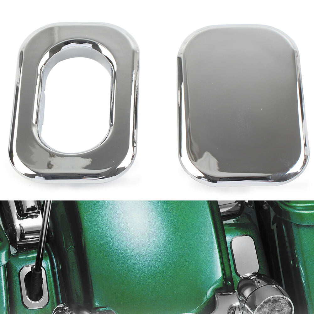 for Harley Road Street Glide FLHR FLHX Antenna Hole Accent + Filler Cover Chrome