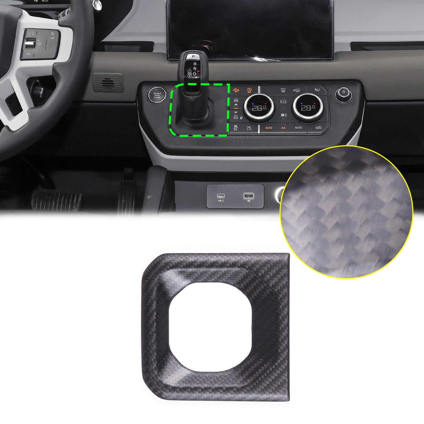 Carbon Fiber Front Hood Side Air Intake Vent Cover Trim for HUMME-R 2003-09 H2- v