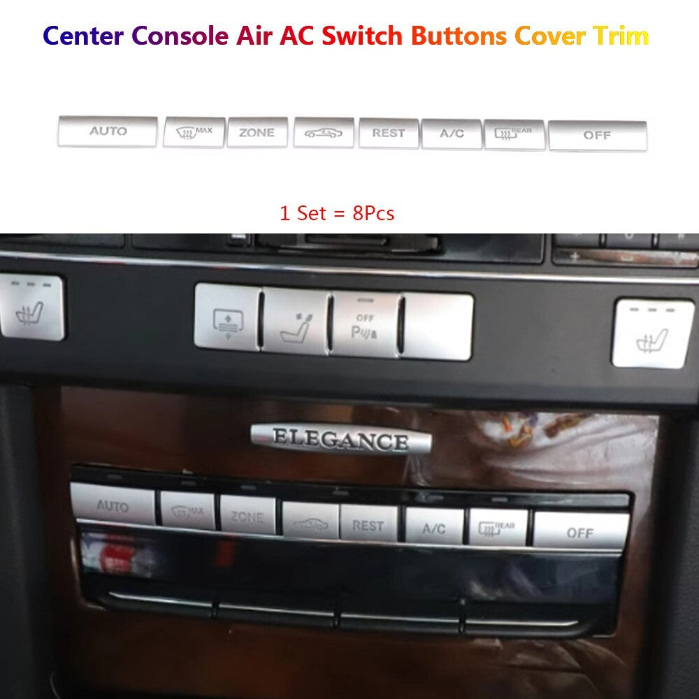 8x for Mercedes-Benz E W212 2010-15 Car Center Console Air AC Switch Cover Trim