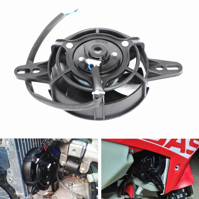 Motorcycle Electric Cooling Round Fan 120mm ATV Quad Oil Cooler Water Radiator
