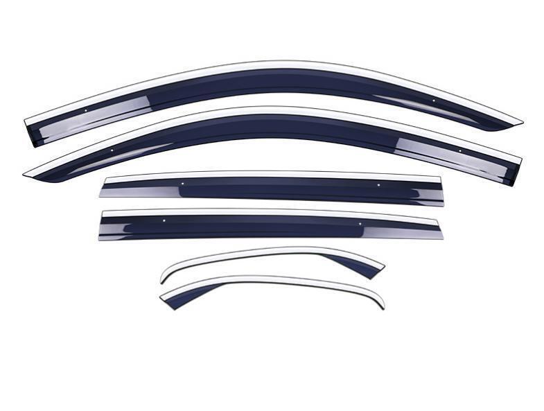 6p for Honda HR-V 2023-2024 black+silver Window Visor Vent Shades Sun Rain Guard