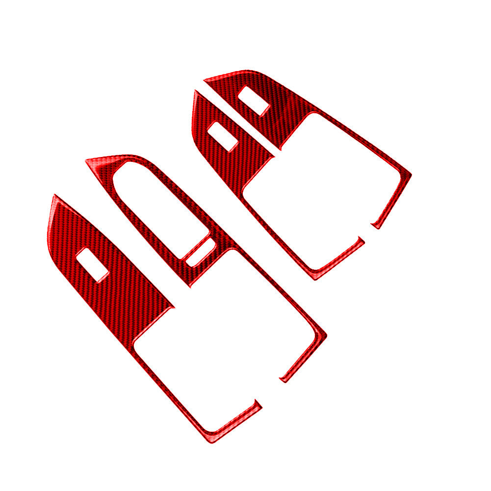 Red Carbon Fiber Upper Glove Box Handle Trim For Silverado for GMC for SIERRA 2014-2018 v