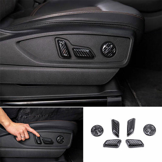 for Audi Q5 18-23 Carbon Fiber Textured for Seat Button Switch Handle Cover Trim 6P