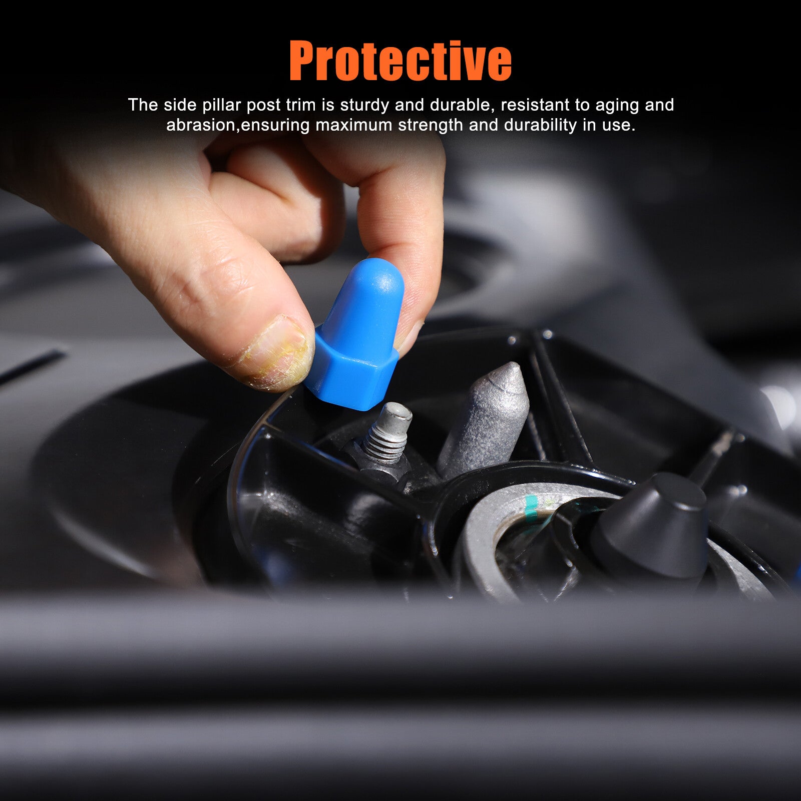 ABS blue rear top shock absorber tower hex screw decorative cover for Corvette C8 20-24- n
