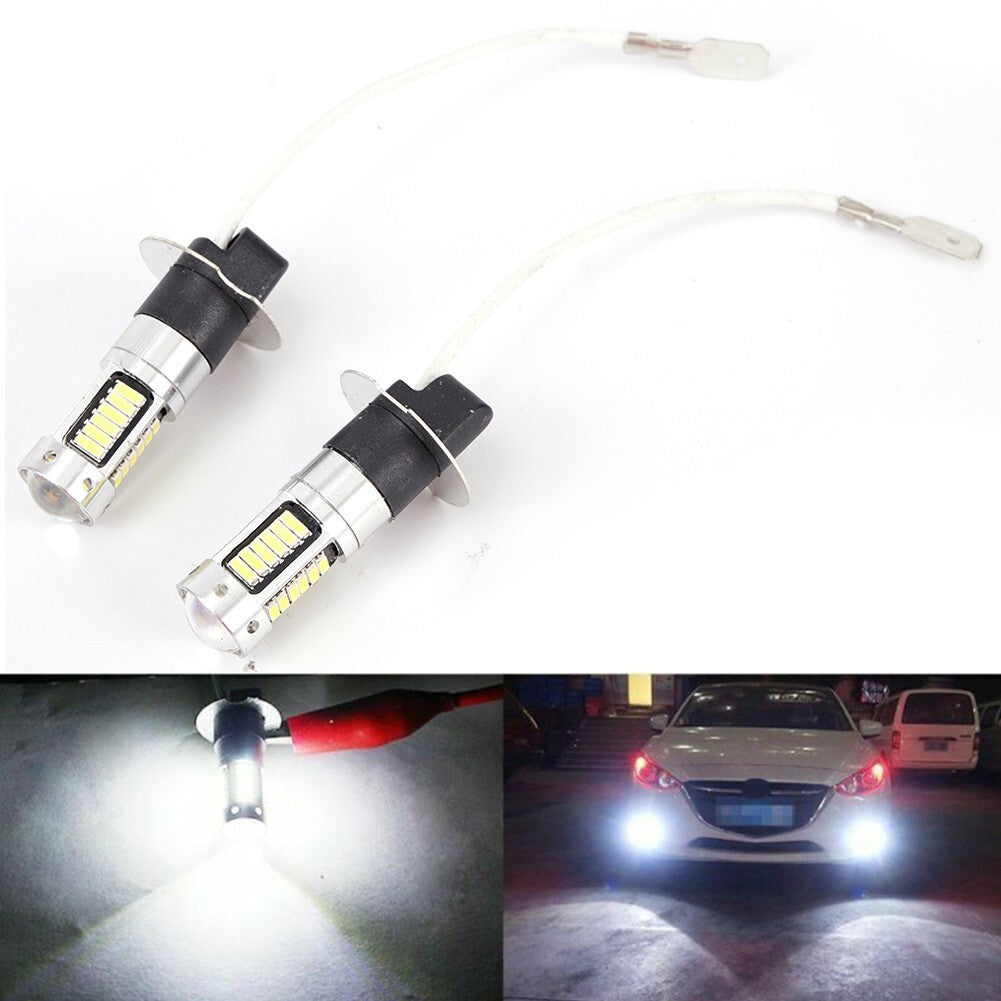 2pc H3 LED 100W Super Bright Fog-Light Bulbs 6000K White/Canbus Conversion,DC12V v