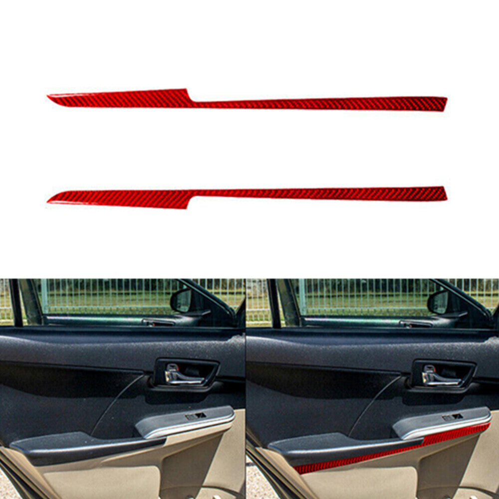 Red Carbon Fiber Radio Player Panel Cover Trim Sticker for Mustang 2005-09 v