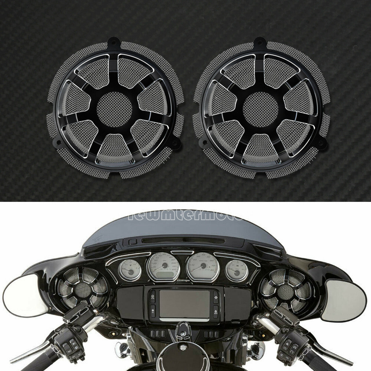 Contrast Cut Front Speaker Grill Masks Cover Fit for Harley Touring CVO 2014-19 Q
