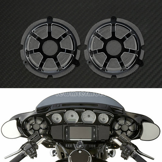 Contrast Cut Front Speaker Grill Masks Cover Fit for Harley Touring CVO 2014-19 Q