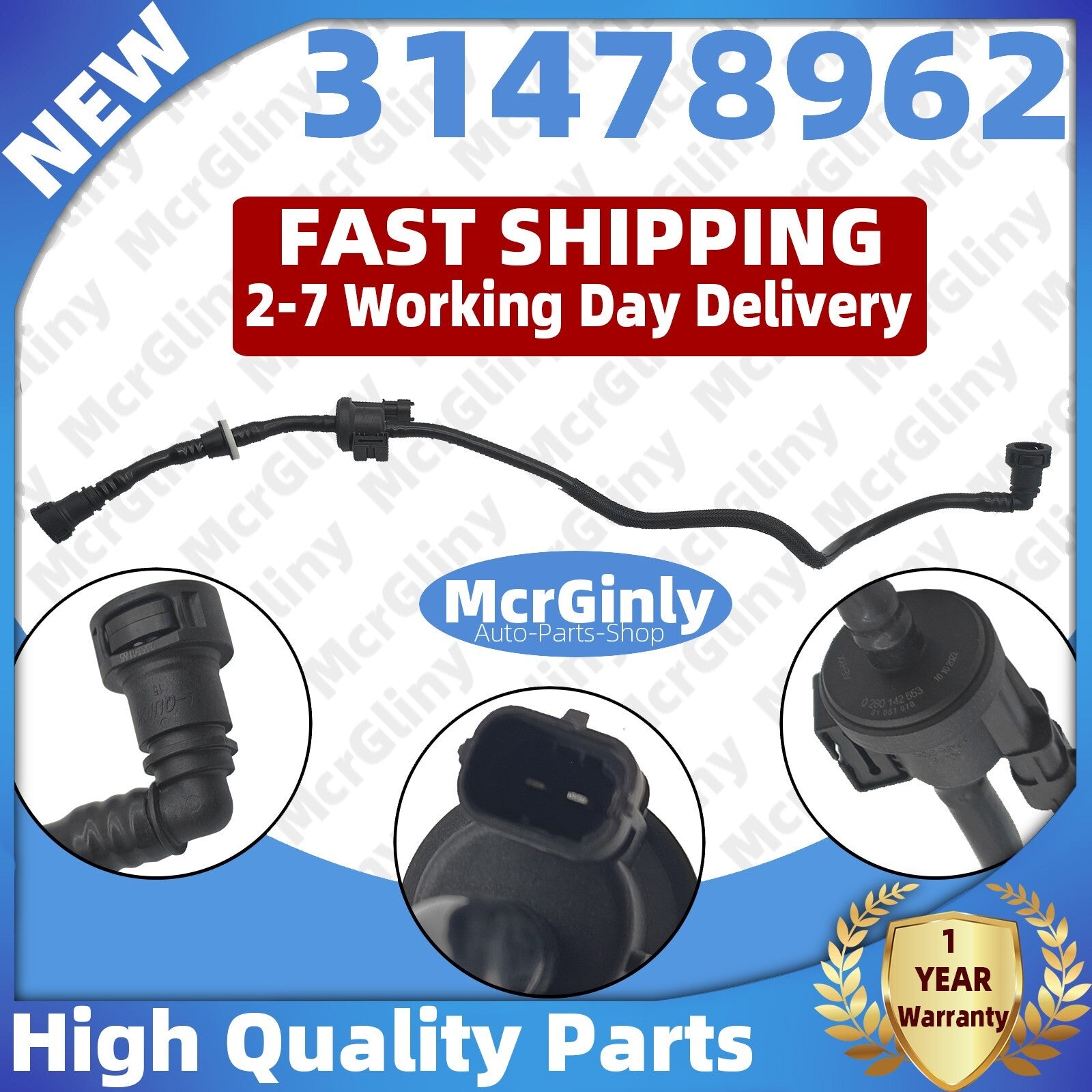 Suitable for Volvo V60, V90, S60, S90, XC60, XC90 front evaporator hose #31478962- n