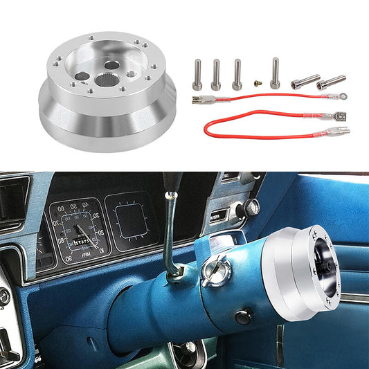 5 6 Hole Steering Wheel Polished Short Hub Adapter, Ididit, GM, for Chevy B