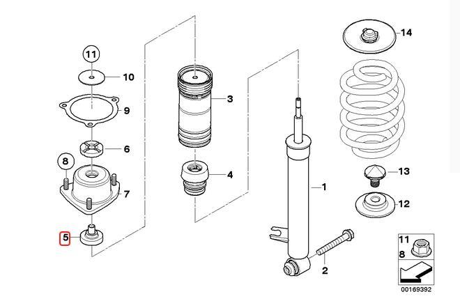 One rear strut mounting support for E70, E71, X5, X6 - n