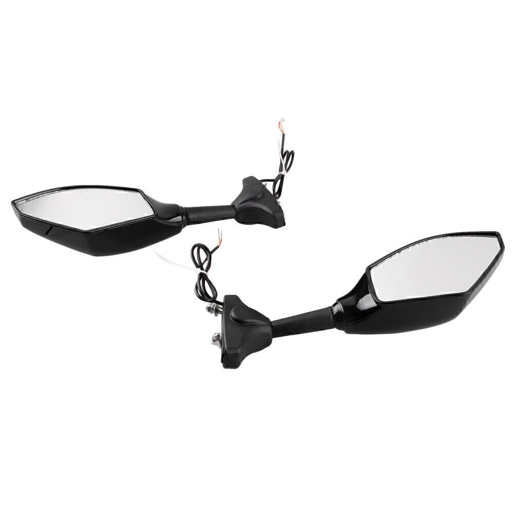 For All Street Bike Moto Universal 2x Left & Right Rear Wing LED Mirrors Q