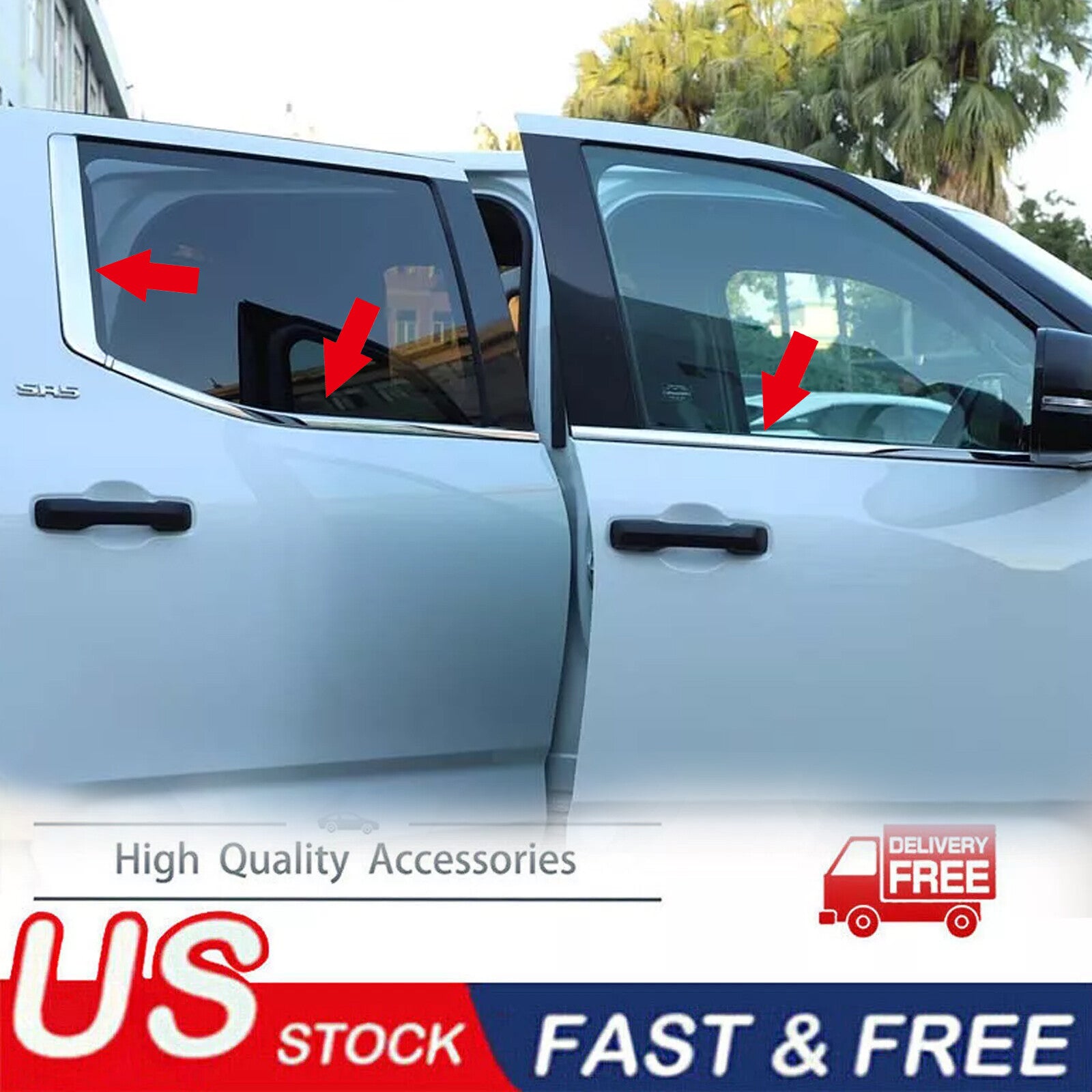 6-Piece Steel Chrome Window Sill Cover Trim for Tendera 2022-2024 n