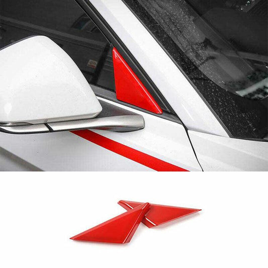 Fit for Ford for Mustang 2015-2022 Paint Red Front Triangle A Pillar Cover Trim 2PCS