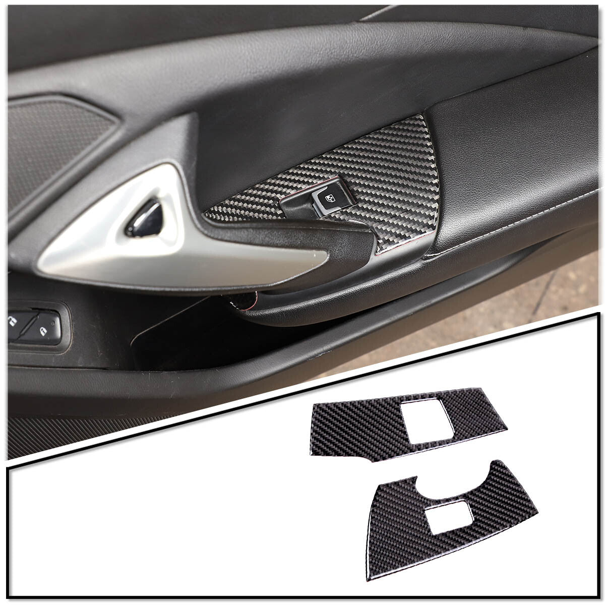 ABS carbon fiber front grille cover V-shaped logo ring decoration suitable for Alfa Romeo Giulia- v