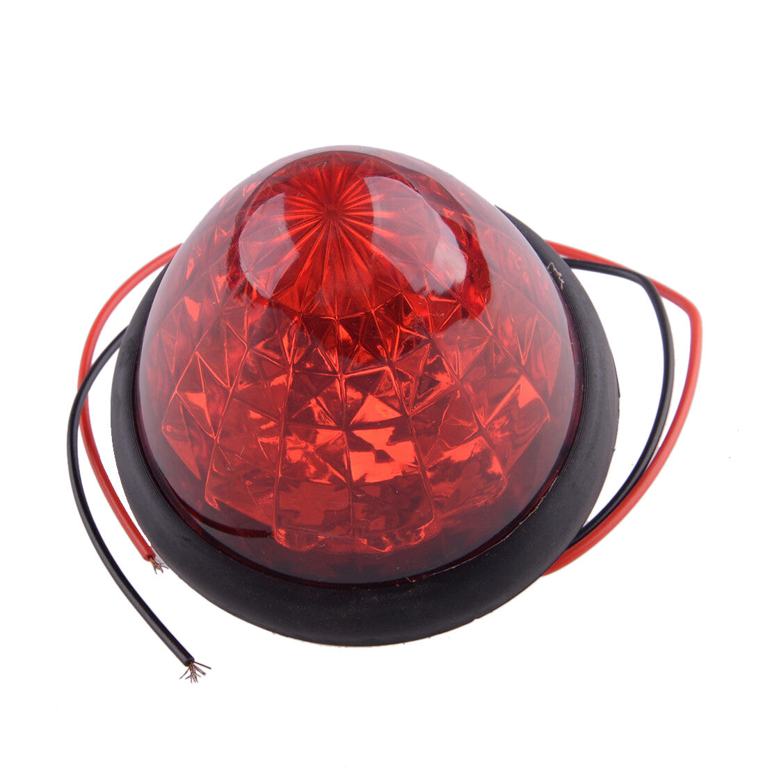 2pcs Red Round 16-LED Side Marker Beehive Cone Lights Truck Trailer v