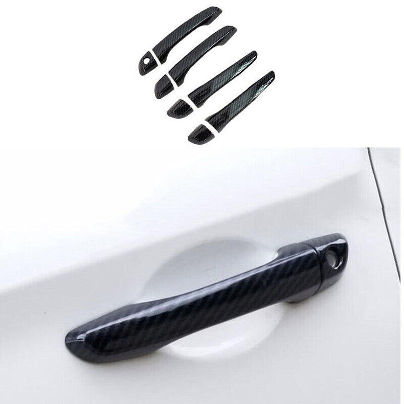 for Hyundai for Elantra 2017-20 Carbon Fiber Exterior Door Handle Molding Cover Trim