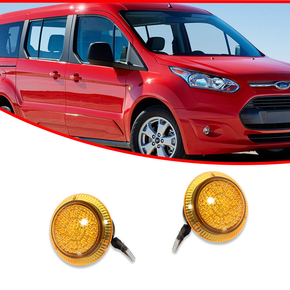 For 10+ for Transit Connect Amber Lens Amber LED Side Fender Turn Signal Lights - v