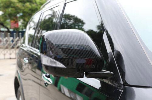 for Nissan Armada 17-24 ABS Carbon Fiber Exterior Rear View Mirror Cover Trim 2X
