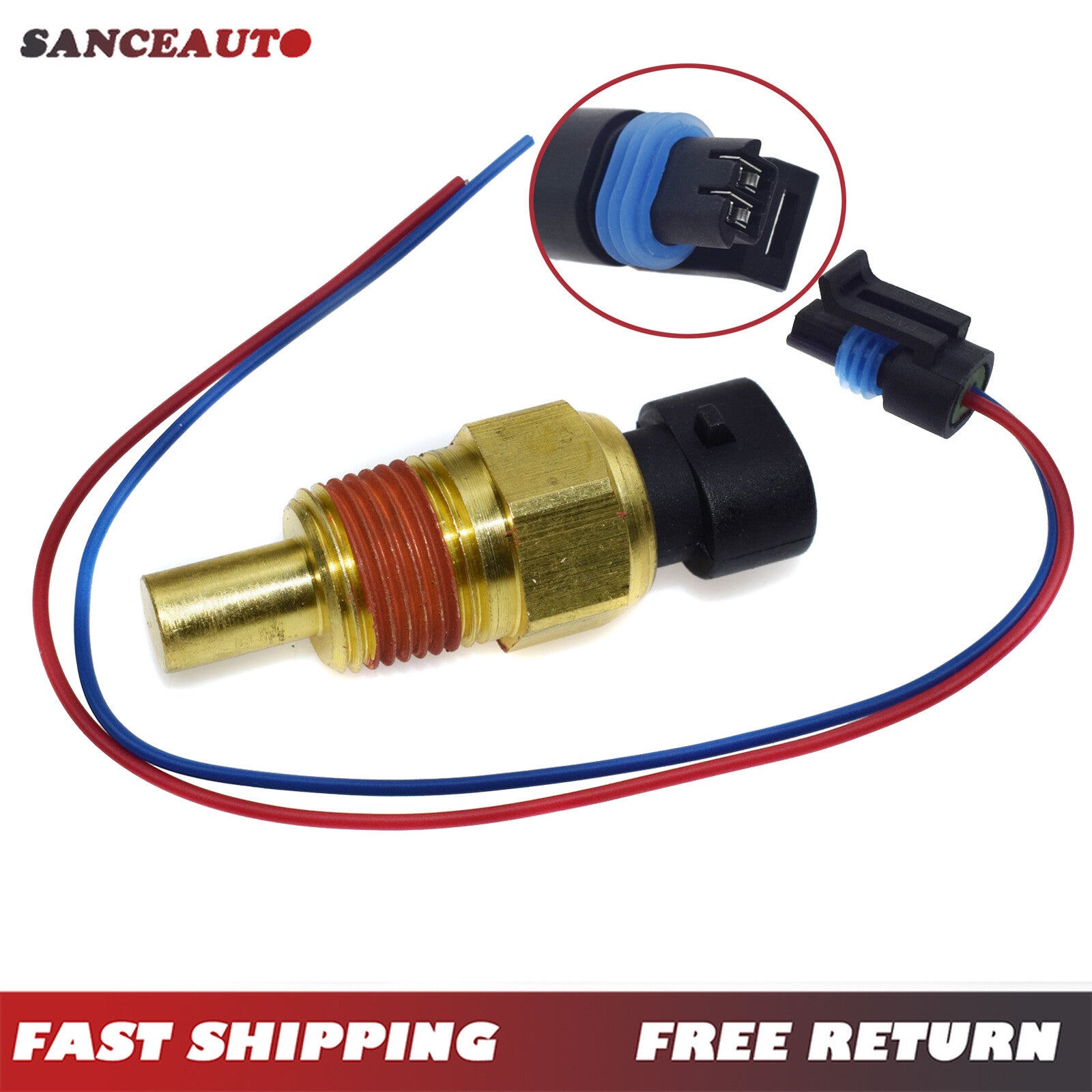 Coolant temperature sensor transmitter with connector for JMC for Pontiac for Cadillac - n