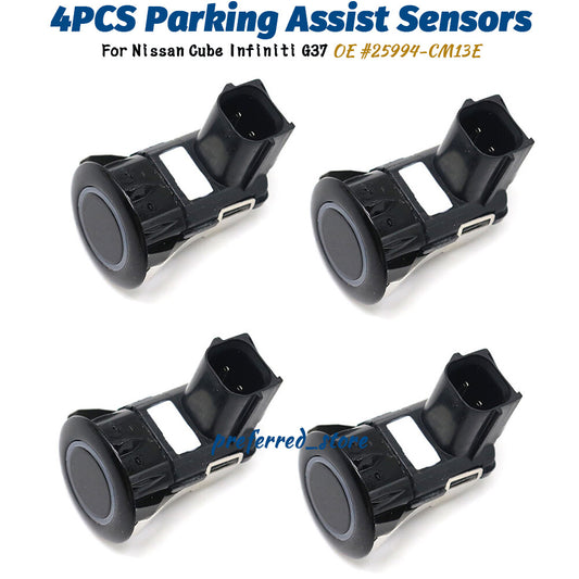 4-Piece Parking Assist Sensor Set for Front and Rear Coupe Sedans and Cars Suitable for Infiniti 25994CM13E- v