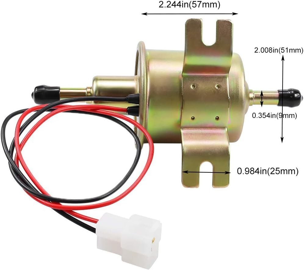 12V Fuel Pump HEP-02A 2.5-4 PSI Metal Solid Diesel Engine Motorcycle Carburetor