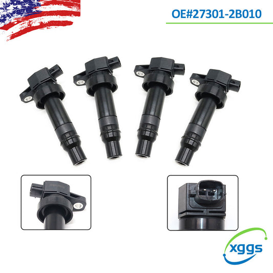 4PCS 27301-2B010 for Kia Soul for Hyundai Accent for Veloster Rio 1.6L L4 Ignition Coils