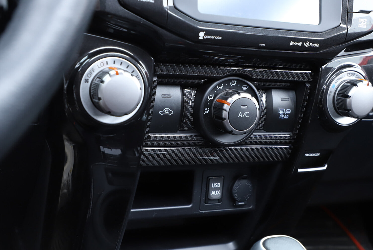 for Toyota 4Runner 2010-2022 Air Conditioner Switch Panel Cover Carbon Fiber